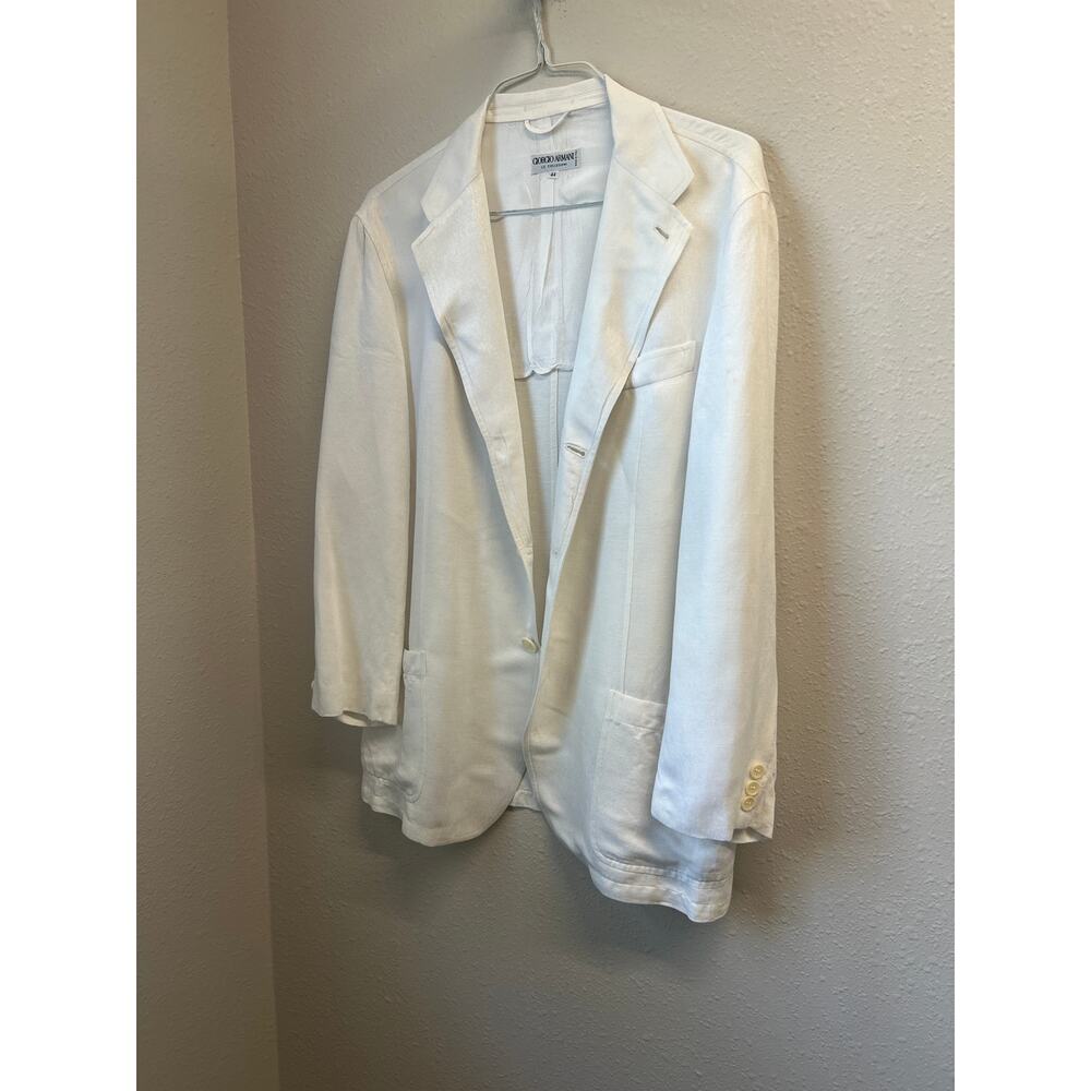 Giorgio Armani Le Collezioni Linen Blend Blazer Jacket 44 / US 8 Made in Italy